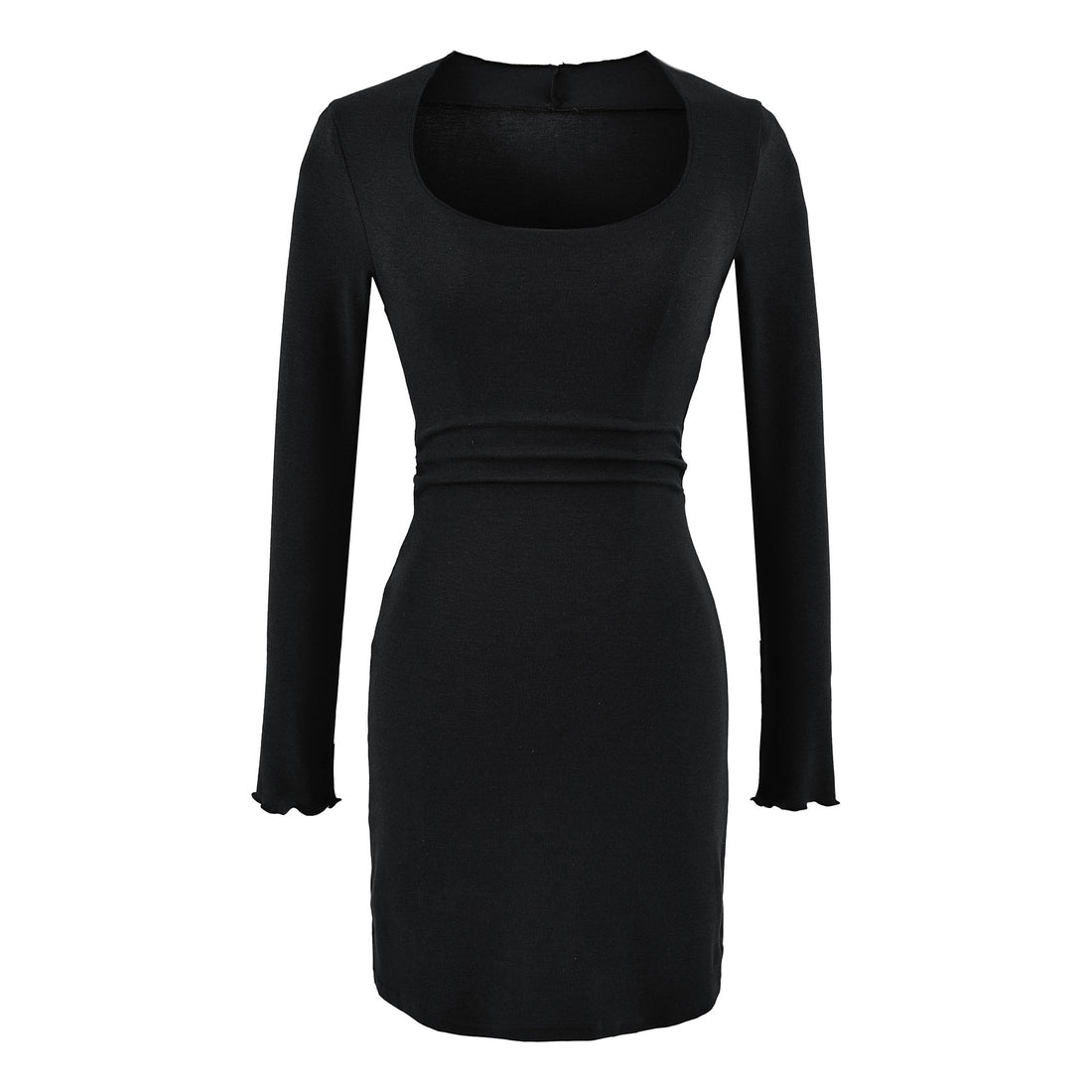 Damen Figurbetontes Midikleid mit Quadrat-Ausschnitt und Taillenraffung Echoarchiv