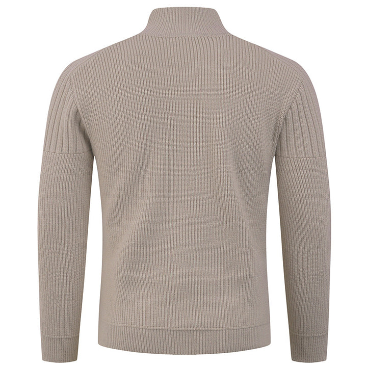 Herren innovativer Halbreißverschluss Pullover mit Rippstruktur Echoarchiv