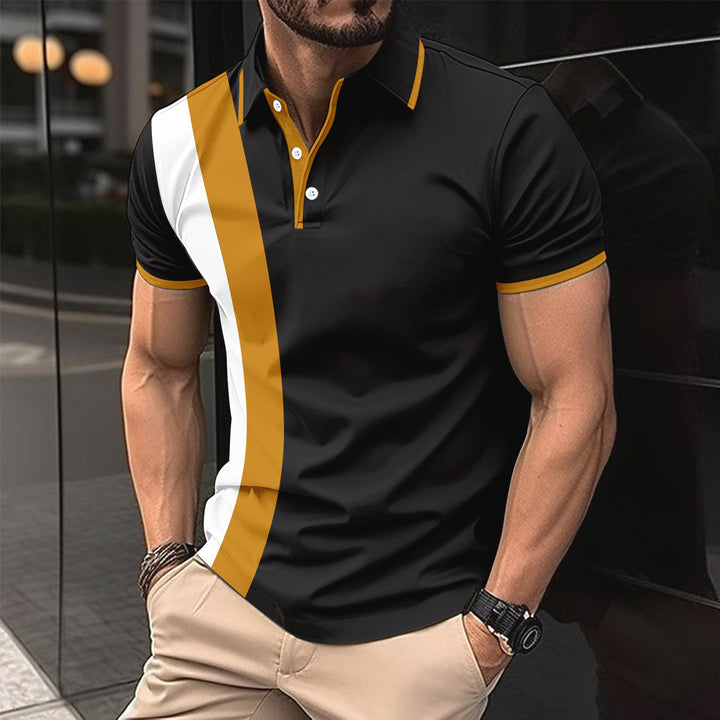 Herren Polohemd mit modernem Farbblockdesign und sportlichen Akzenten Echoarchiv