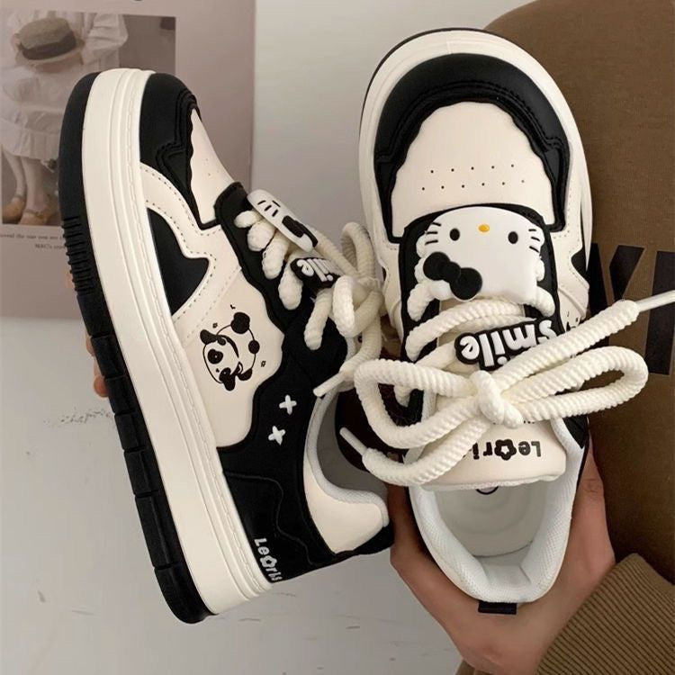 Damen Chunky-Sneaker mit Panda-Motiv, gepolstertem Innenfutter und robuster Profilsohle – Névara