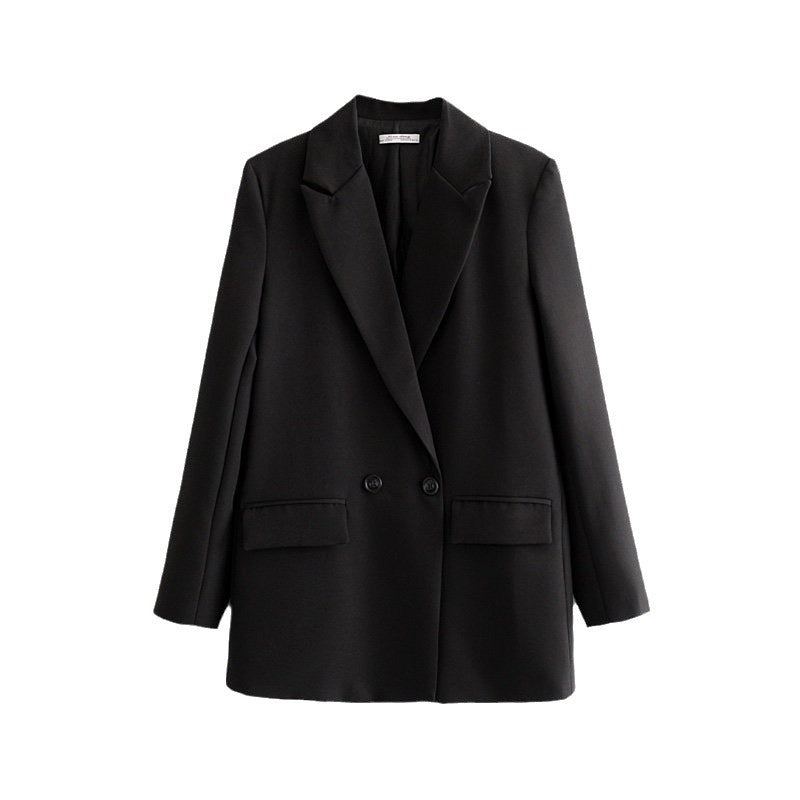 Damen Langer Oversize-Blazer mit markantem Revers, Pattentaschen und leichter Schulterpolsterung Echo Archiv
