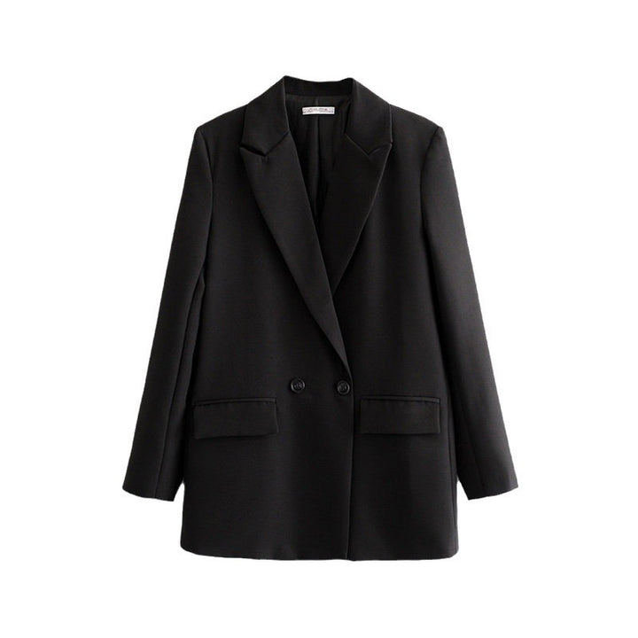Damen Langer Oversize-Blazer mit markantem Revers, Pattentaschen und leichter Schulterpolsterung Echo Archiv