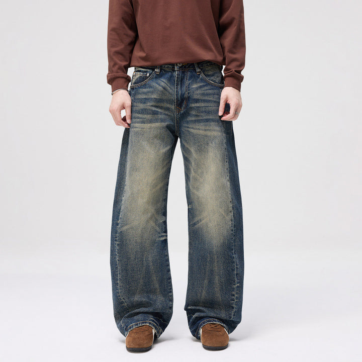Damen High-Waist Ballon-Jeans mit Used-Waschung und weitem Statement-Bein Echo Archiv