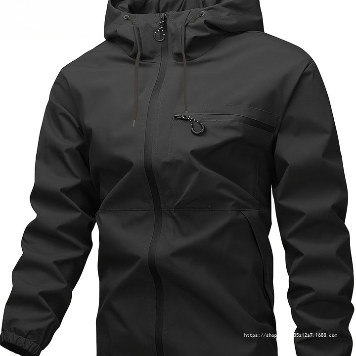 Herren Wasserdichte Softshelljacke mit verstellbarer Kapuze versiegelten Reißverschlüssen und Brusttasche Echo Archiv