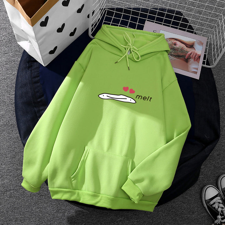 Damen übergroßer Kapuzenpullover mit Kängurutasche und humorvollem Comicprint – Auréline