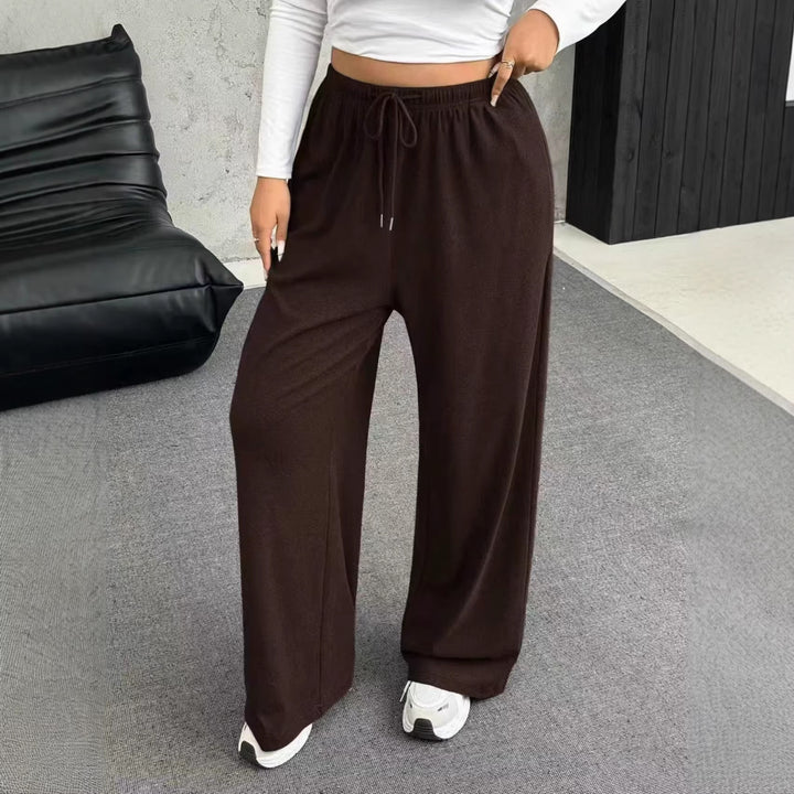 Damen nan weite Relaxhose mit hohem Bund elastischem Kordelzug und weitem Bein Echo Archiv