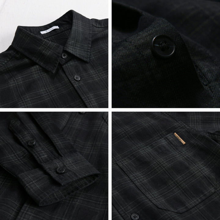 Herren Kariertes Hemdjacken-Overshirt aus leichtem Twill mit Brusttasche Echoarchiv