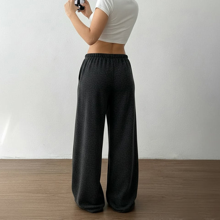 Damen nan weite Highwaist-Loungehose mit Kordelzug und fließendem Palazzoschnitt Echo Archiv