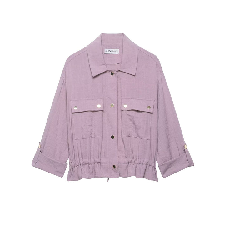 Damen Utility-Overshirt-Jacke mit Kordelzug und aufgesetzten Taschen Echo Archiv