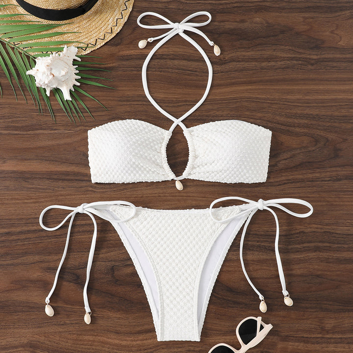 Damen Bikini-Set mit innovativem Bindemuster und modischem Cut-Out Echo Archiv