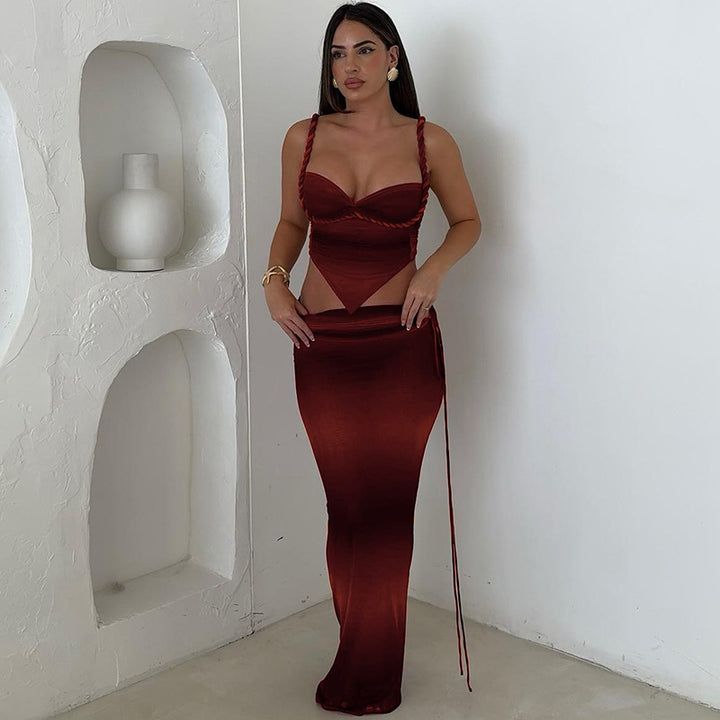 Damen Elegantes Maxikleid mit Taillenschnitt und verführerischem Schnitt Echo Archiv