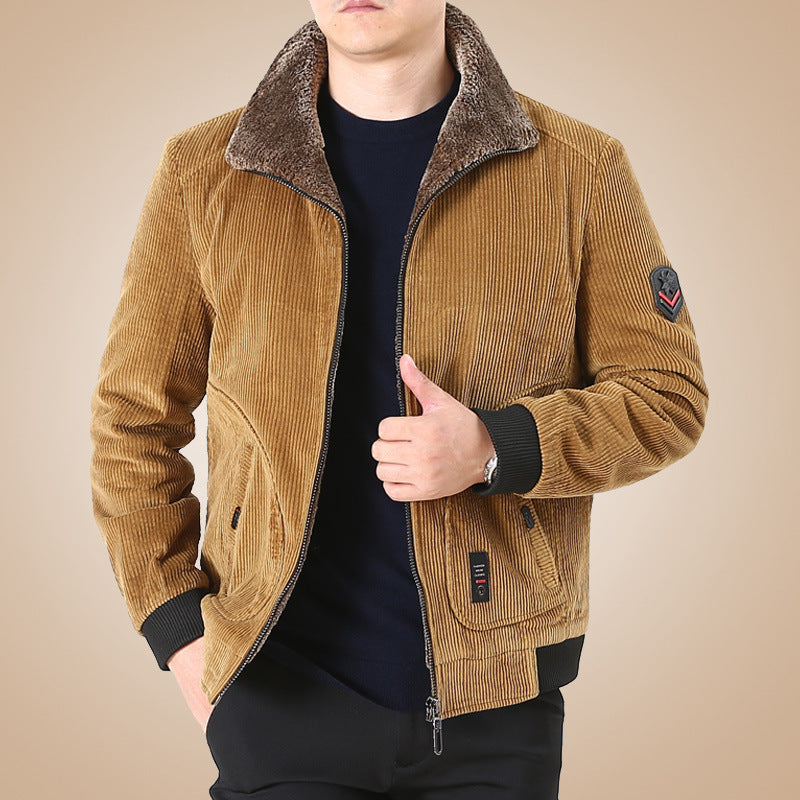Herren Lässige Cordjacke mit Fleecefutter Echo Archiv