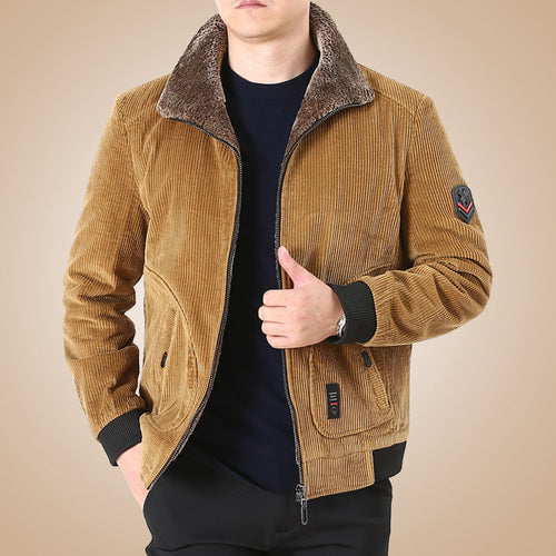Herren Lässige Cordjacke mit Fleecefutter Echo Archiv