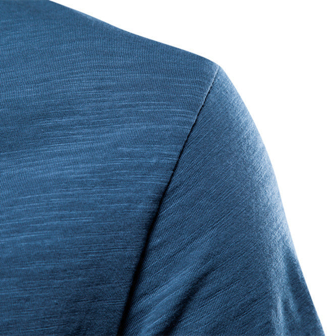 Herren nan leichtes Baumwolljersey Kurzarmshirt mit V-Ausschnitt und schmaler Passform Echo Archiv