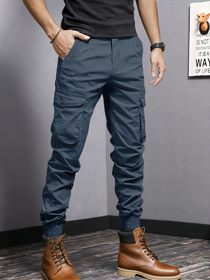 Herren Cargo-Joggerhose mit elastischem Bund, Tunnelzug und Multifunktionstaschen Echoarchiv