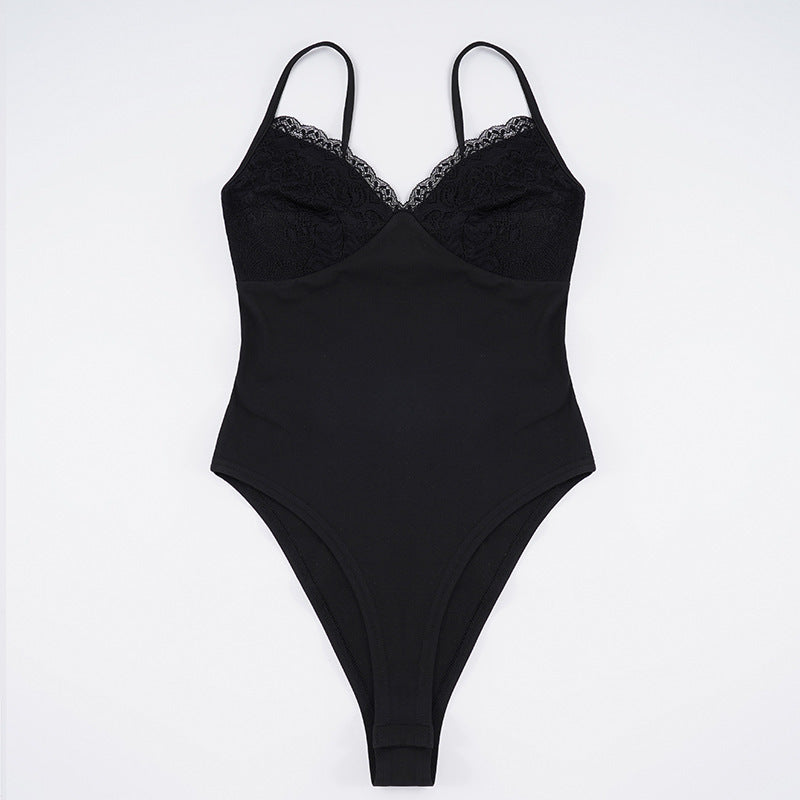 Damen eleganter Spitzen-Bodysuit mit feinen Trägern Echo Archiv