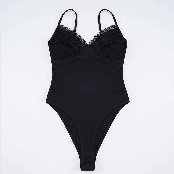 Damen eleganter Spitzen-Bodysuit mit feinen Trägern Echo Archiv