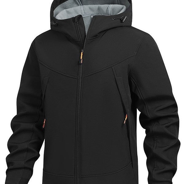 Herren Funktionsjacke mit verstellbarem Kapuzenkragen und atmungsaktivem Gewebe Echoarchiv