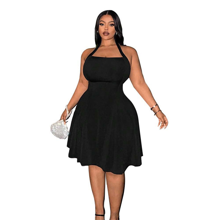 Damen A-Linien Freizeitkleid mit schulterfreiem Design und schwingendem Rock Echo Archiv