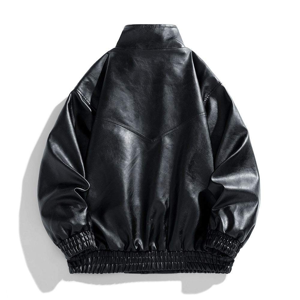 Herren Kunstlederjacke mit geräumigen Taschen und bequemen Bündchen Echoarchiv