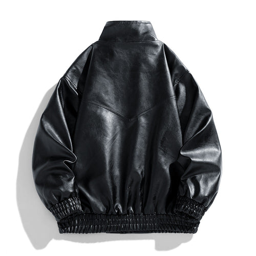 Herren Kunstlederjacke mit geräumigen Taschen und bequemen Bündchen Echoarchiv