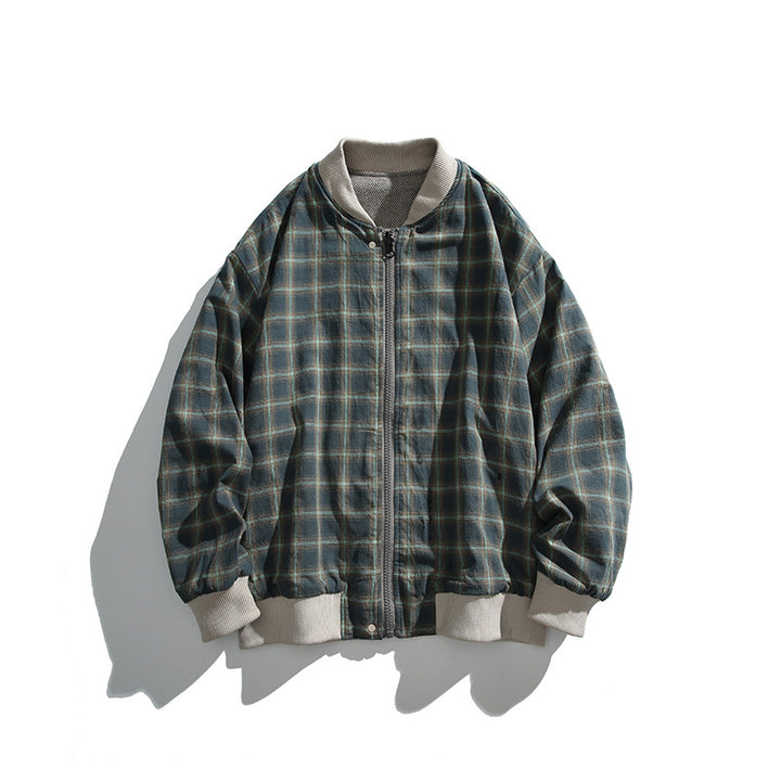 Unisex Boxy-Bomberjacke im Fischgrät-Look mit Rippbündchen, Pattentaschen und verdeckter Druckknopfblende Echo Archiv