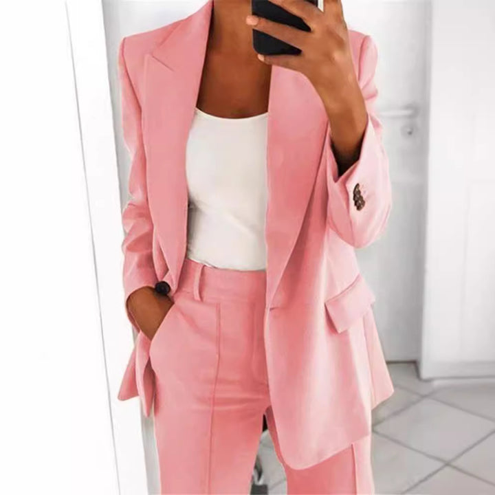 Damen nan Business-Blazer-Set mit strukturierter Oversize-Silhouette, Reverskragen und Bundfaltenhose Echo Archiv