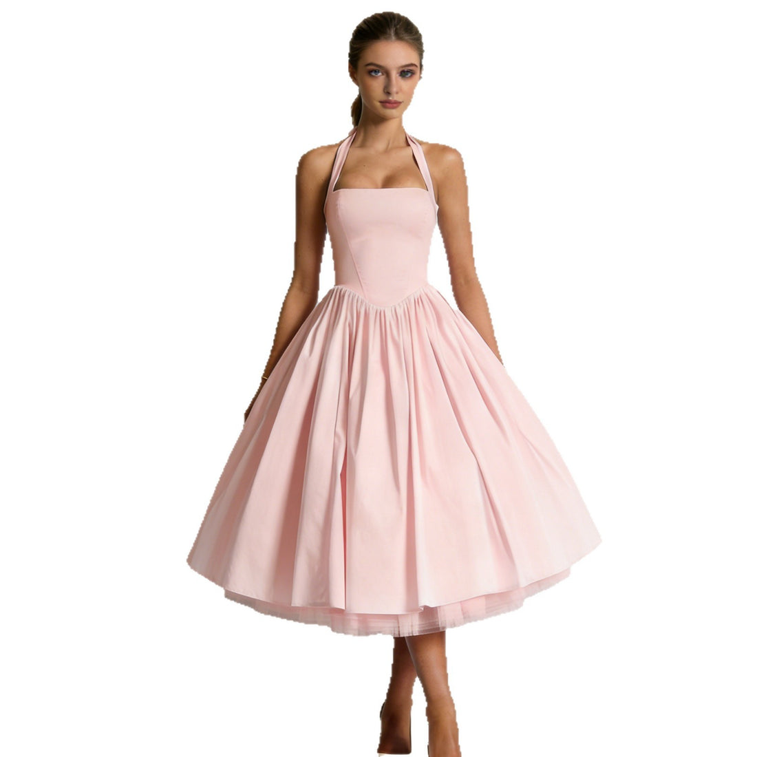 Damen Elegantes A-Linien Cocktailkleid mit schulterfreier Halterung und weichem Baumwollstoff – Élara