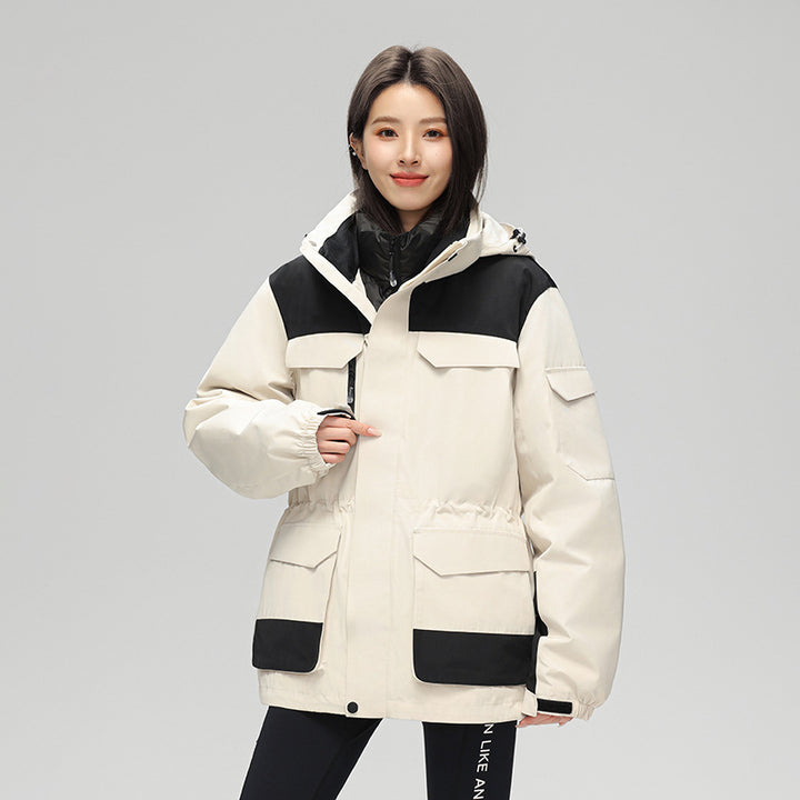 Damen Modische Funktionsjacke mit Hohem Kragen Echoarchiv