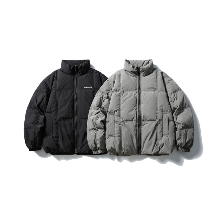 Herren Boxy-Steppjacke mit hohem Standkragen, Karo-Steppung und elastischem Saum Echoarchiv