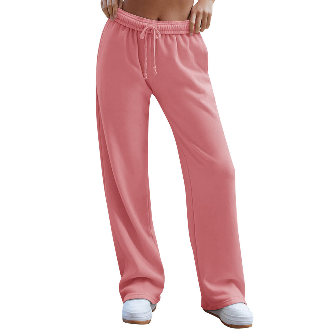 Damen weite Komfort-Loungehose mit hochgeschnittener Taille, elastischem Bund und Kordelzug – Avélisse