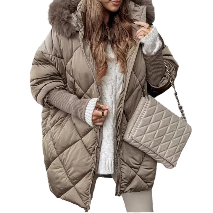 Damen nan weit geschnittener gesteppter Winterparka mit Kapuze Kunstpelzbesatz und Rippbündchen Echo Archiv