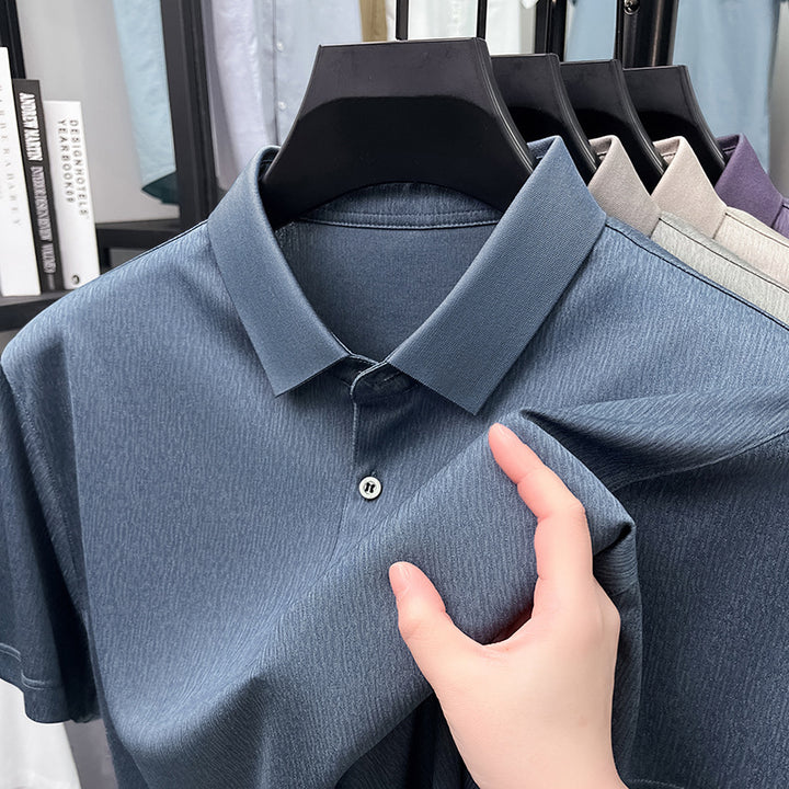 Herren Polohemd mit atmungsaktiven Eigenschaften und strukturiertem Design Echoarchiv