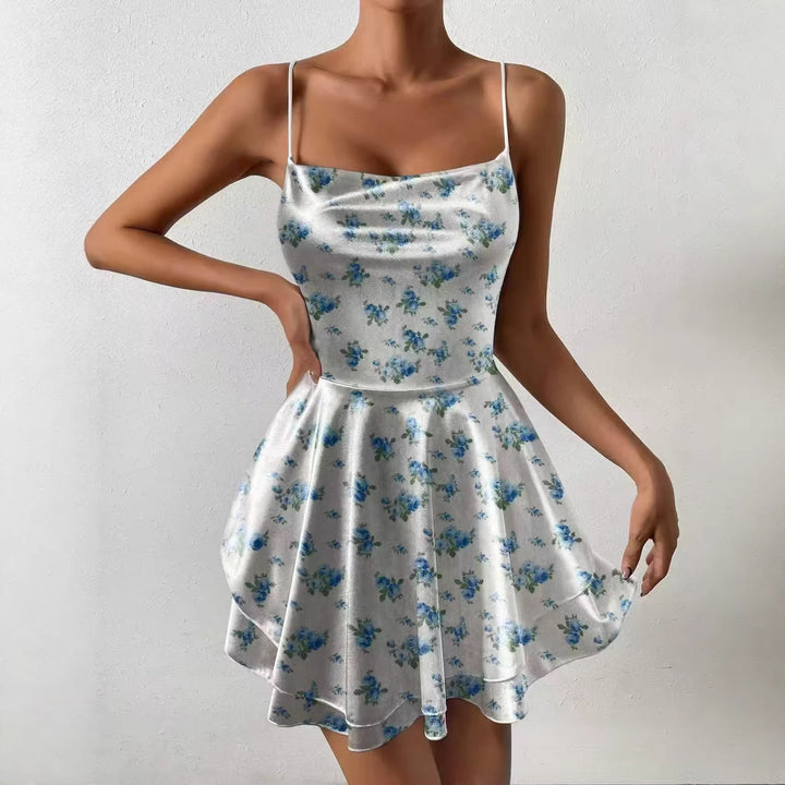 Damen Charmantes Minikleid mit Schichten und Spaghettiträgern Echo Archiv