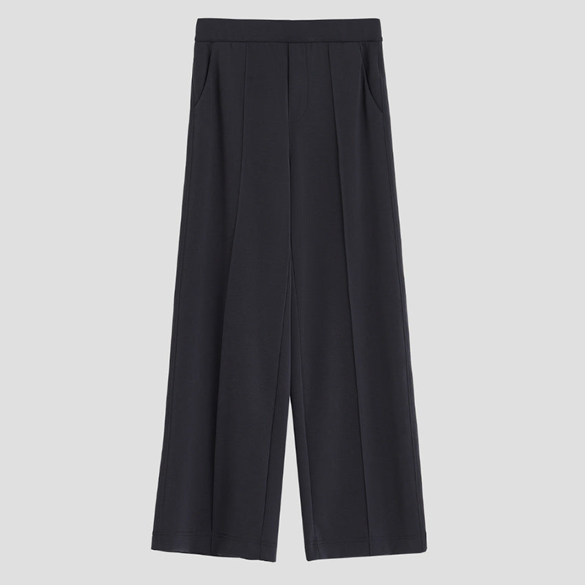 Damen Weite Palazzo-Hose aus Ponte-Jersey mit elastischem Komfortbund und Bügelfalte Echoarchiv