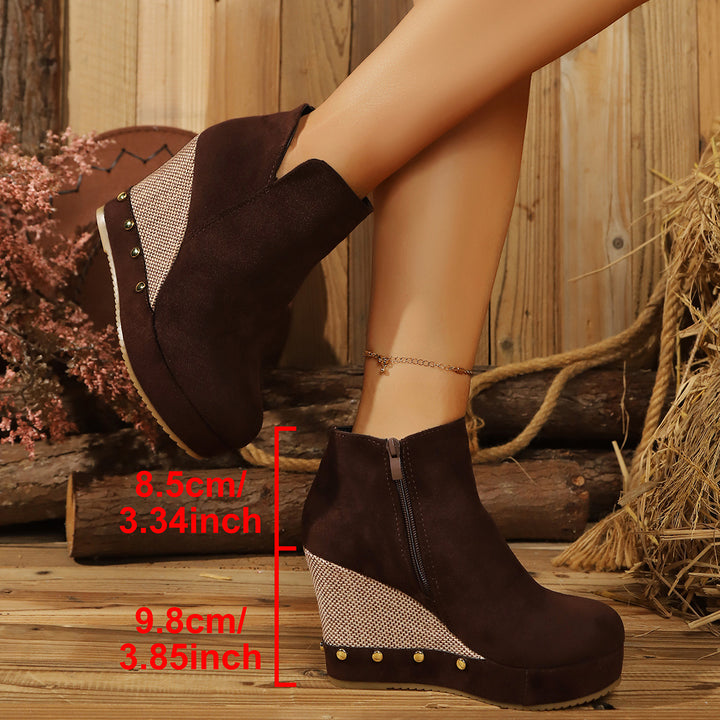 Damen Wedge-Stiefelette mit Eleganter Struktur Echo Archiv