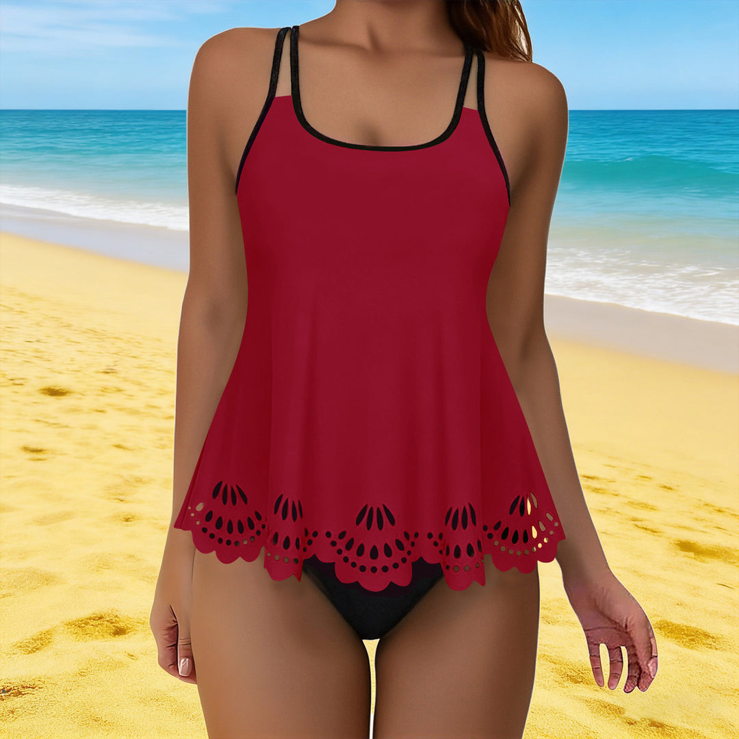 Damen Sportliches Strandset mit luftiger Bluse und hoher Taille Echo Archiv