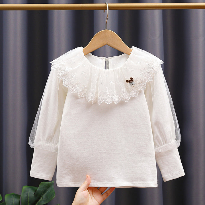 Mädchen Bluse mit voluminösem Tüllkragen Echo Archiv
