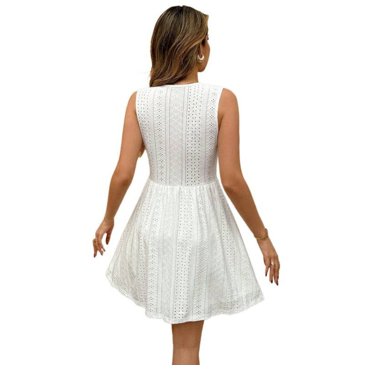 Damen Sommerliches Spitzenkleid mit tiefem V-Ausschnitt und elastischem Tailleneinsatz Echo Archiv