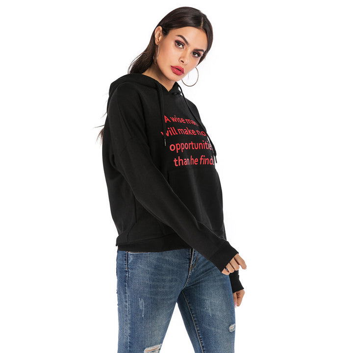 Damen Kapuzenpullover mit Statement-Print, Kängurutasche und Oversize-Schnitt Echoarchiv