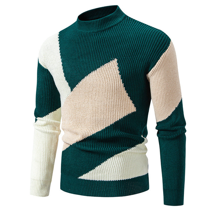 Herren modischer Rollkragenpullover mit modernem Grafikdesign Echoarchiv