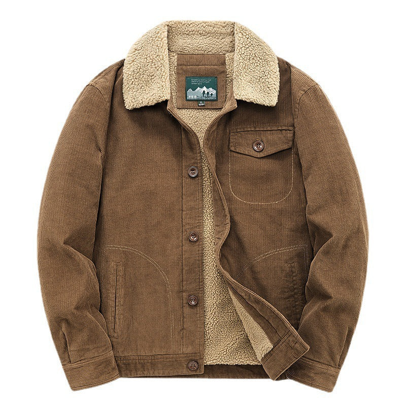 Herren Lässige Cordjacke mit Teddyfutter Echo Archiv 1787797411
