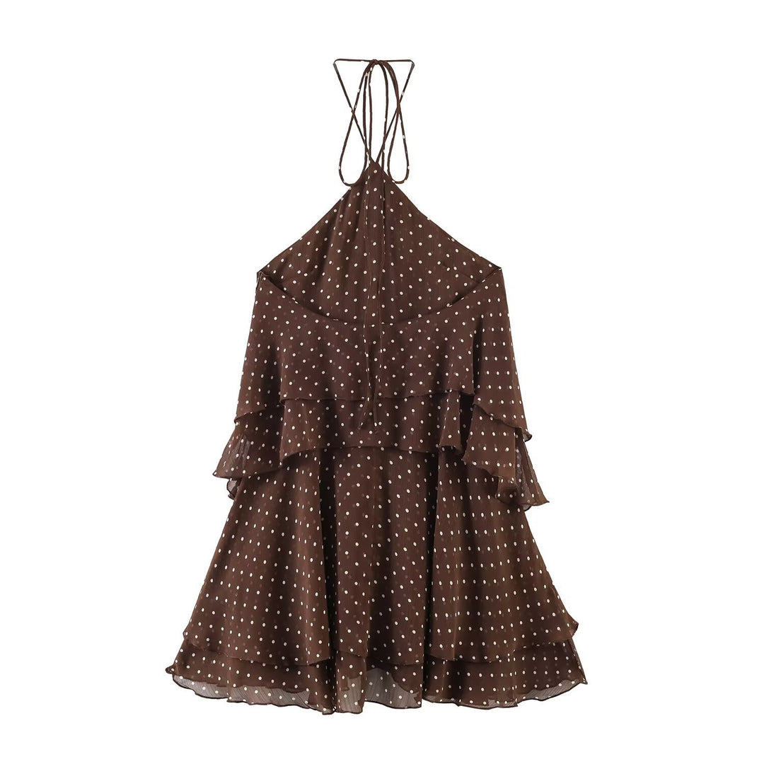 Damen Sommerkleid mit voluminösen Rüschendetails und tiefem V-Ausschnitt Echo Archiv