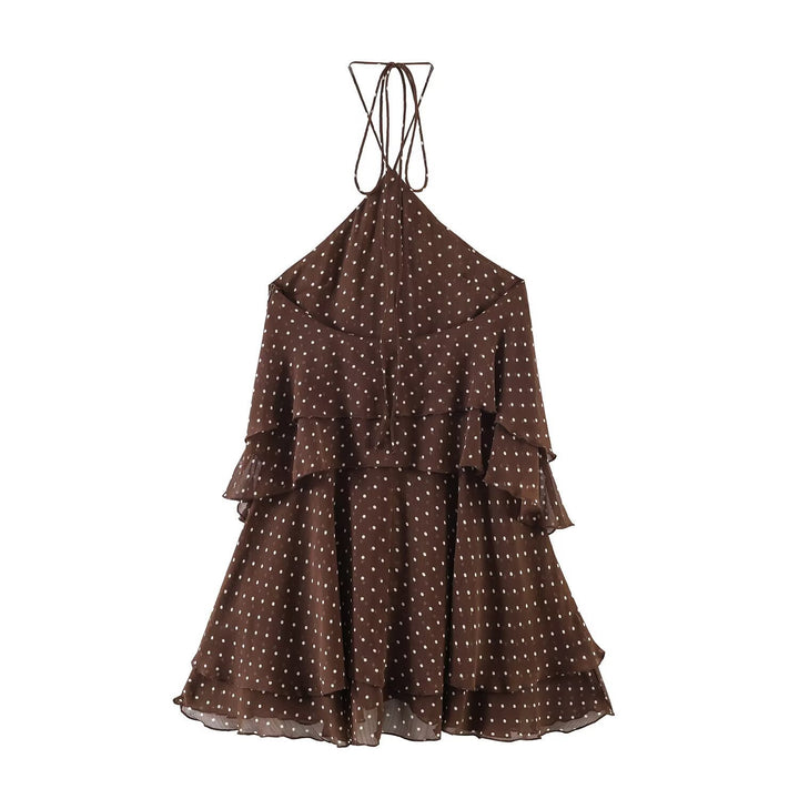 Damen Sommerkleid mit voluminösen Rüschendetails und tiefem V-Ausschnitt Echo Archiv