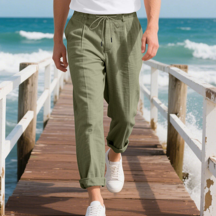 Herren leichte Sommerfreizeithose mit elastischem Bund und Kordelzug Echoarchiv