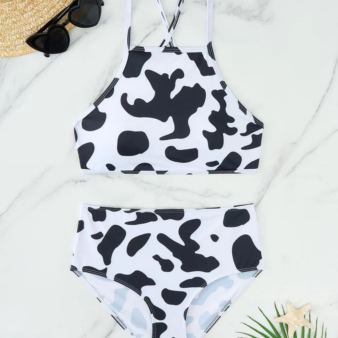 Damen Hochgeschnittener Bikini mit kreativem Muster Echo Archiv
