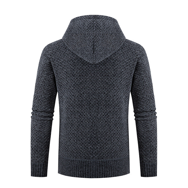 Herren nan gesteppte Kapuzenjacke mit wattierter Front, Strickärmeln und Teddyfutter Echo Archiv