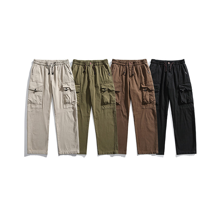 Herren Leichte Utility-Cargohose aus Baumwollmix mit Elastikbund, Kordelzug und Mehrfachtaschen Echo Archiv