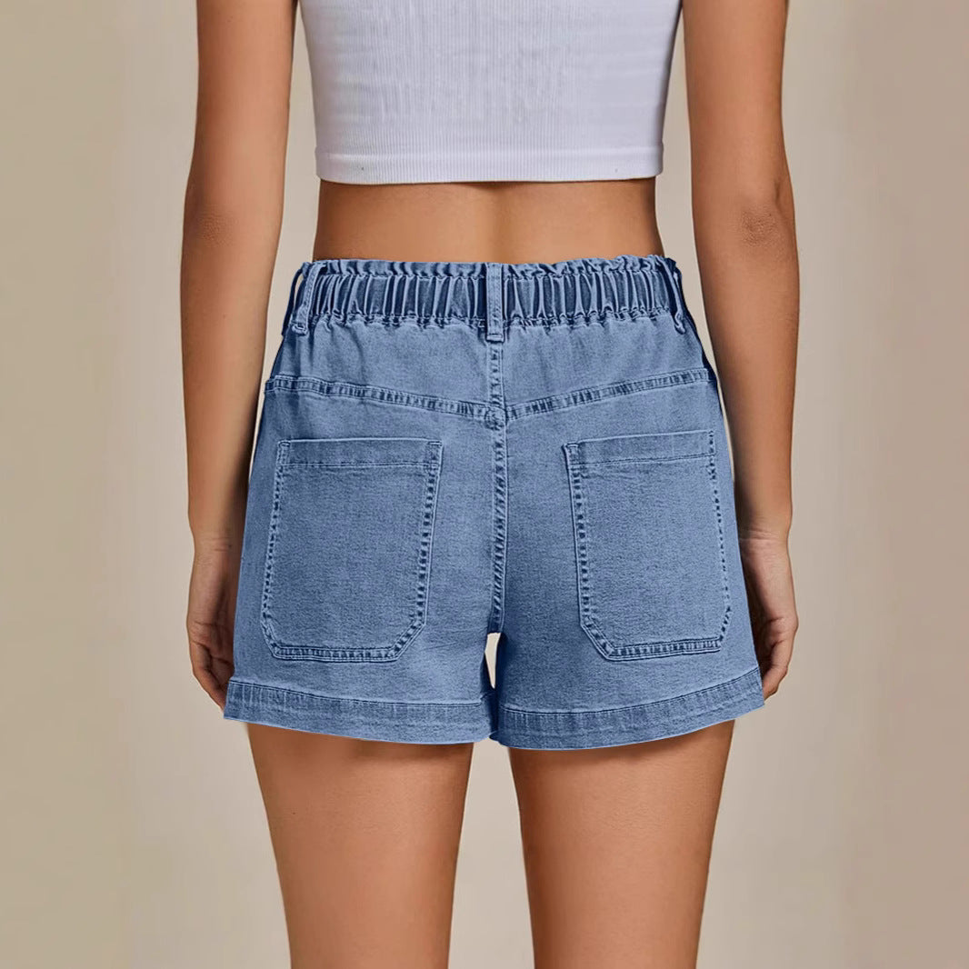 Damen bequeme Denim-Shorts mit Gummizug und praktischen Taschen Echo Archiv