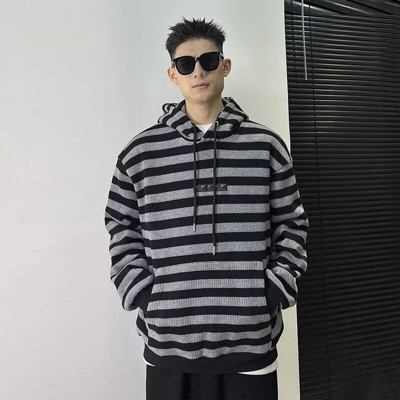 Herren Modischer Hoodie mit Streifenmuster Echoarchiv